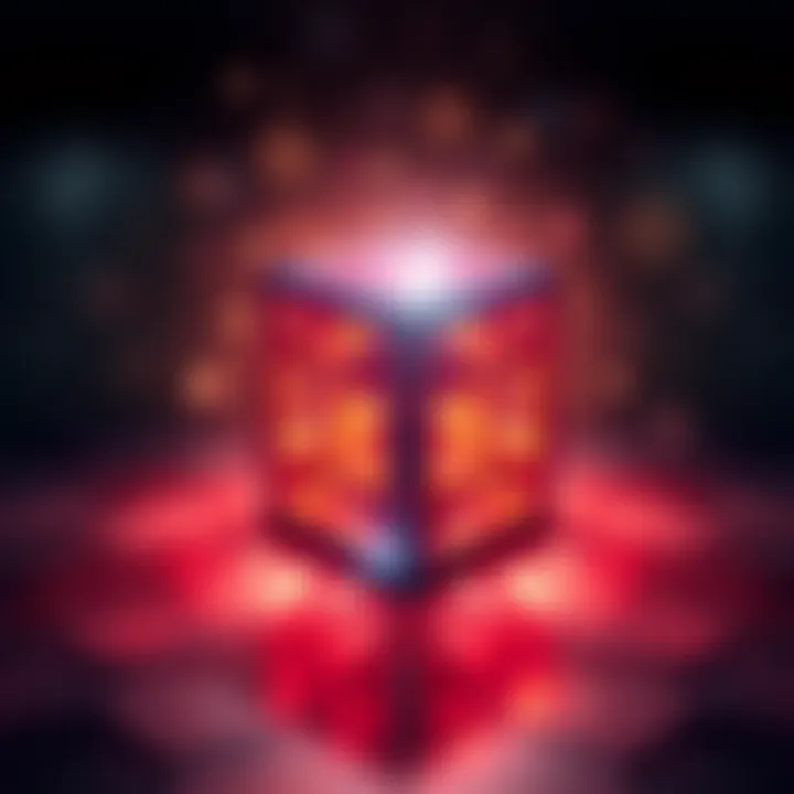 A three-dimensional cube surrounded by light, representing its significance in various cultures and beliefs.