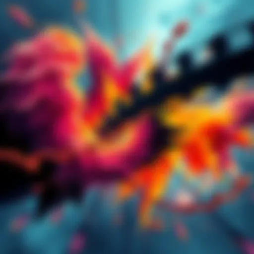 An abstract representation of strong impulses colliding with disappointing mythology, featuring vibrant colors and contrasting shapes, symbolizing the impact on beliefs.