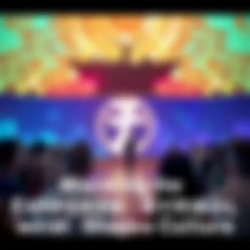 A simple yet powerful symbol on a vibrant background, representing its impact on culture, surrounded by people reflecting on its meaning.