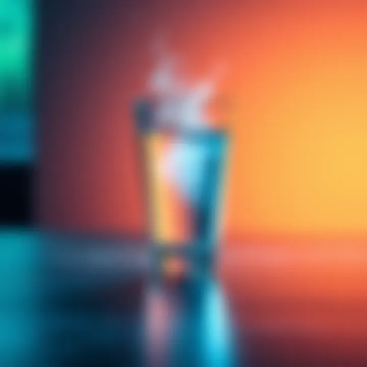 Cup of Water for Manifestation A clear cup filled with water sitting on a table, surrounded by glowing light to symbolize positive energy and manifestation