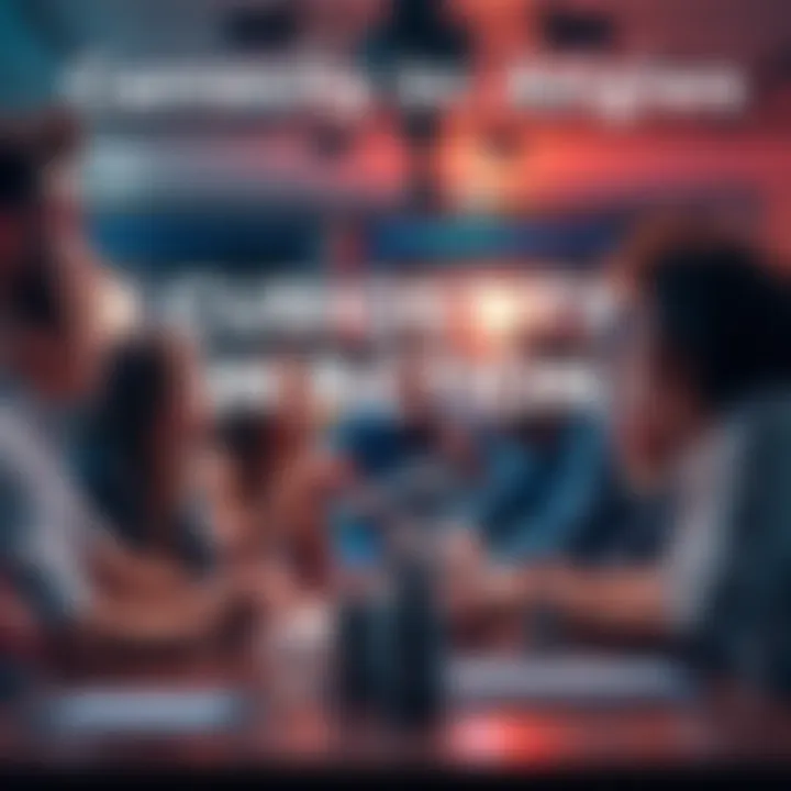 Curiosity in Action A group of people gathered around a table, discussing ideas and asking questions with expressions of interest and excitement.