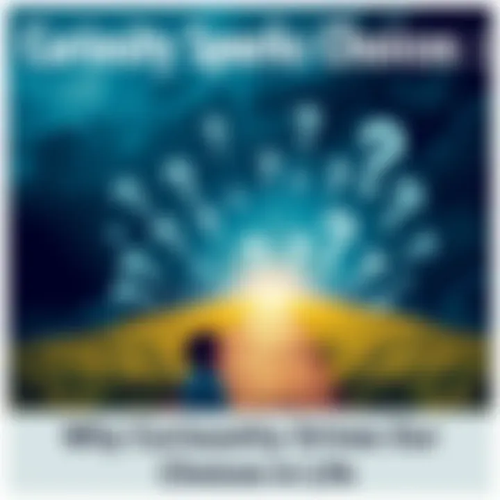 A person looking at a path with question marks in the air, representing curiosity and decision-making.