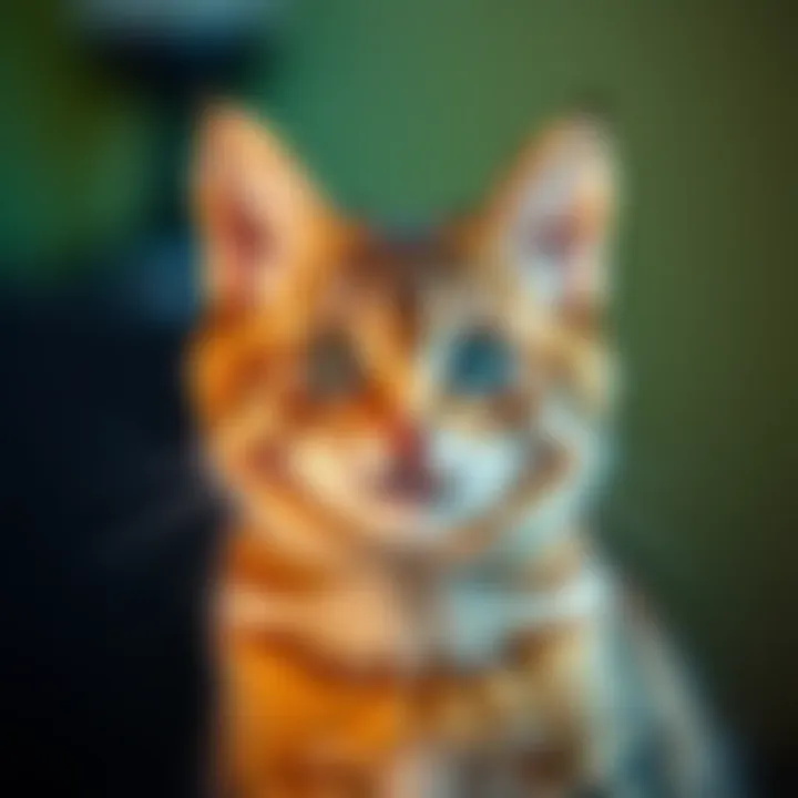 A playful cat with bright eyes and fur, staring at the camera, inviting viewers to guess its name.