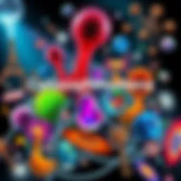 A collage of various intriguing natural and scientific phenomena that spark curiosity, including vibrant colors and unique shapes.