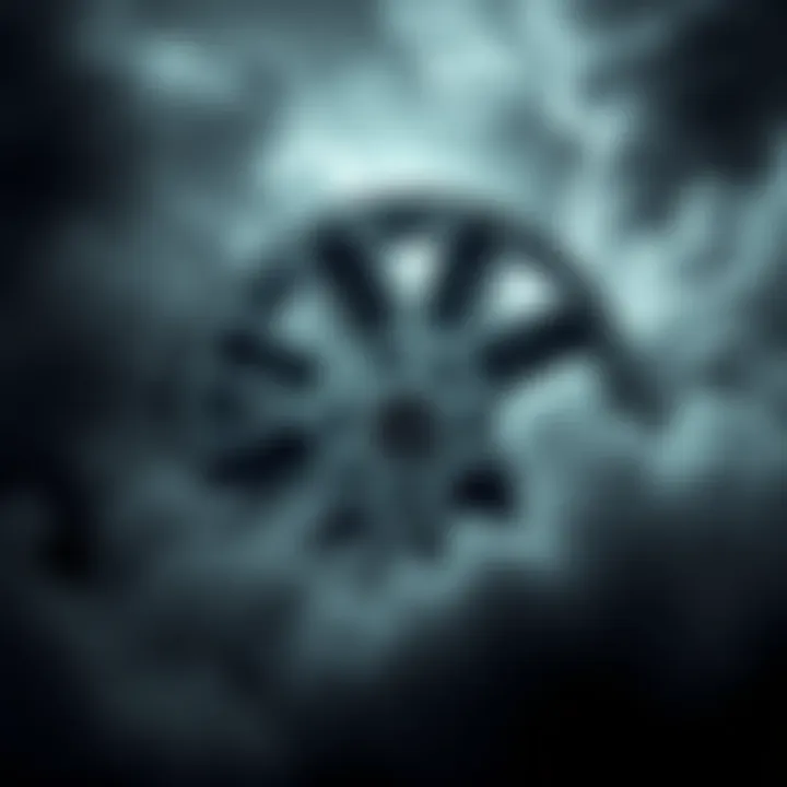 Cursed Film Reel A vintage film reel surrounded by dark clouds, symbolizing the tragic stories behind cursed movies and shows.