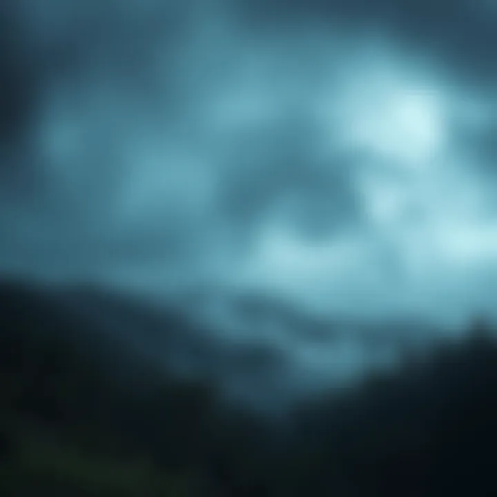 Cursed View Landscape A dark and eerie view of a scenic spot known as the Cursed View, shrouded in mist and shadows, hinting at its haunted reputation.