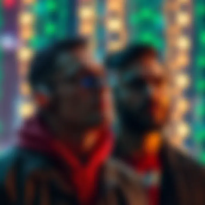 Men listening to personalized subliminal messages, engaging with an experimental project on self-improvement