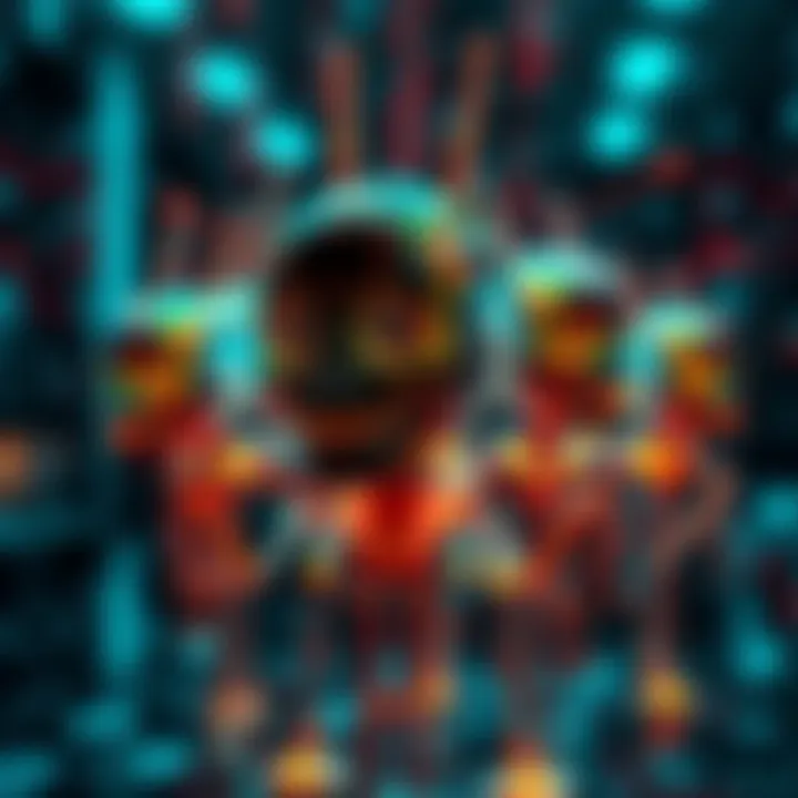 An abstract representation of personalized AI servitors being designed by users on a digital platform.