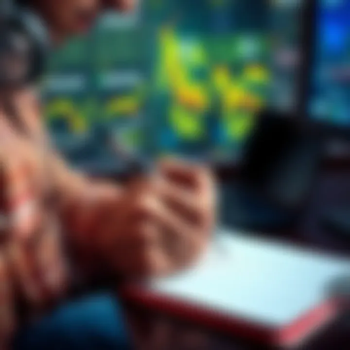 A person writing personalized subliminal requests on a notepad, with headphones on, representing men and women.