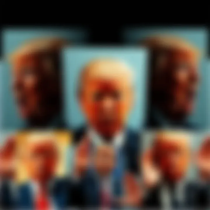 A collage showing altered images where Donald Trump is removed from various photographs using a cut-up method.