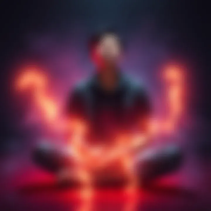 A person sits cross-legged with closed eyes, surrounded by a soft glow, symbolizing the release of negative energy and emotional bonds after a fleeting relationship.