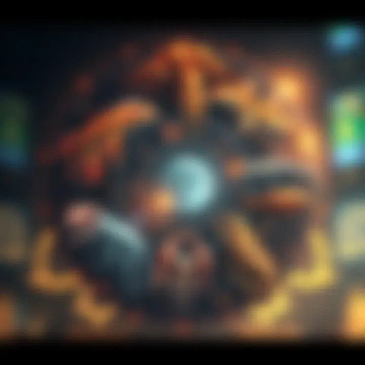 A circular symbol representing reincarnation with images of different life forms, illustrating the concept of endless cycles.