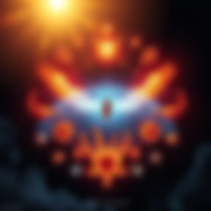 Cycle of Reincarnation A visual representation of the eternal cycle of life and reincarnation, showing a soul transitioning from one life to another.