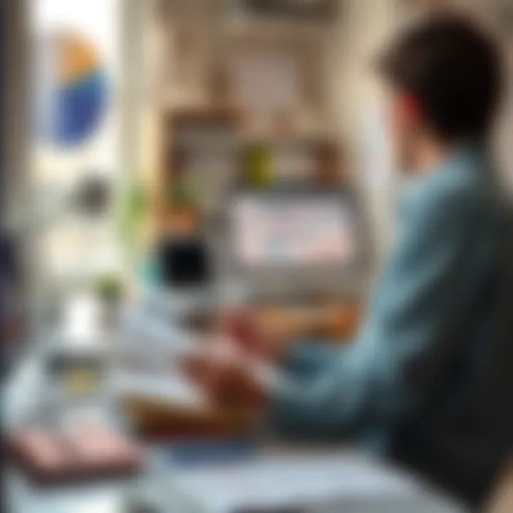 A person with a planner, organizing their day based on their energy levels, surrounded by a calm workspace