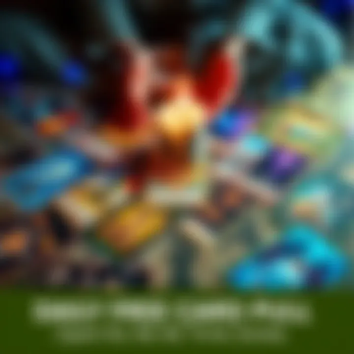 A colorful card spread with various spirit guide cards laid out, inviting participants to join and receive guidance in a calm setting.