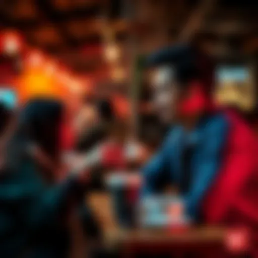 A person engaging in conversation with a friend at a coffee shop, reflecting on daily experiences.