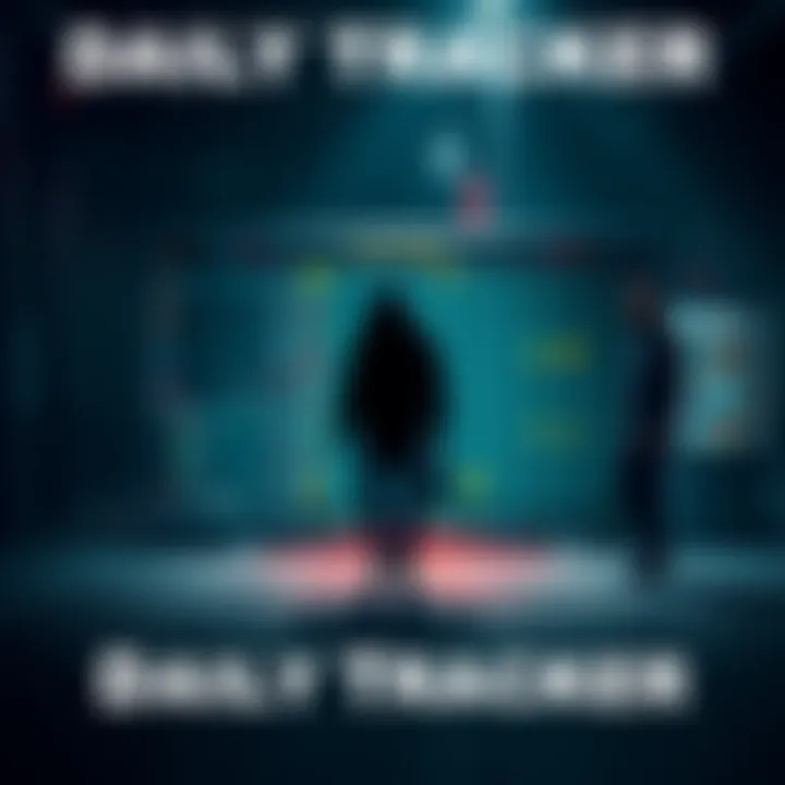 A digital representation of a daily tracker with a shadowy figure fading away, symbolizing the creator's sudden disappearance