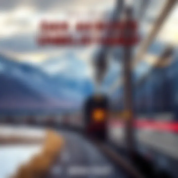 Train traveling through scenic Colorado landscape with mountains in the background