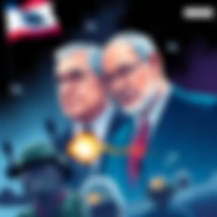 Illustration showing Dan Flood and Bibi Netanyahu linked through military and security themes, with symbols of security operations