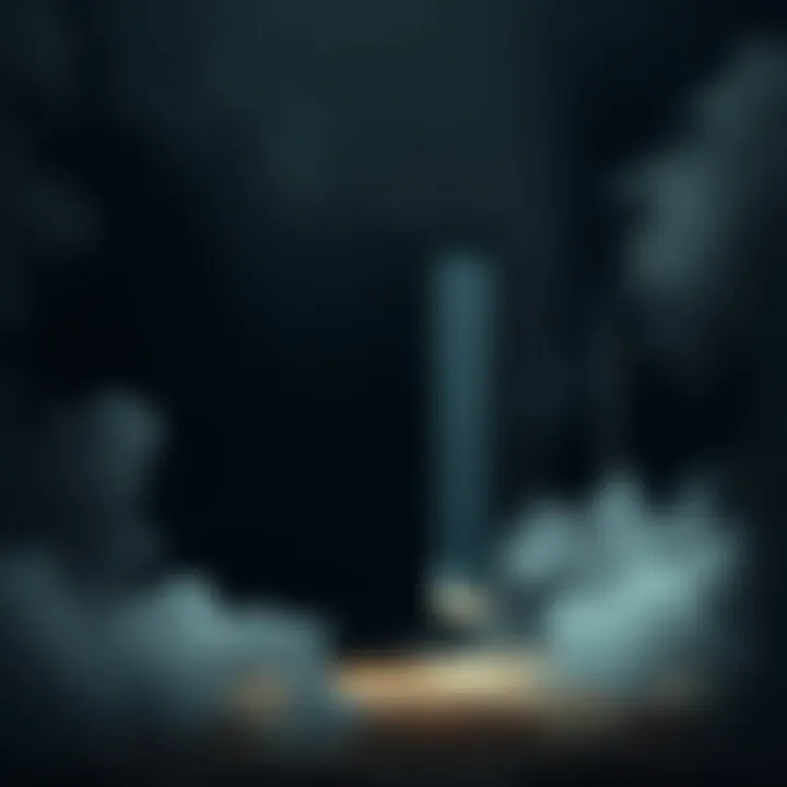 A shadowy doorway surrounded by mist, representing a gateway to an alternate reality in Brazil.