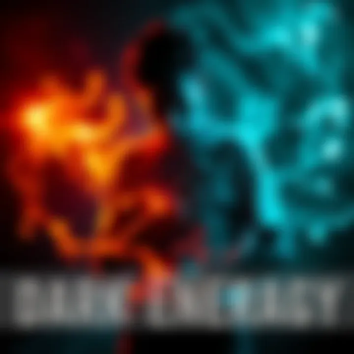 Dark Energy Sensation Person holding their stomach, surrounded by a swirling dark energy aura, looking puzzled and tired.