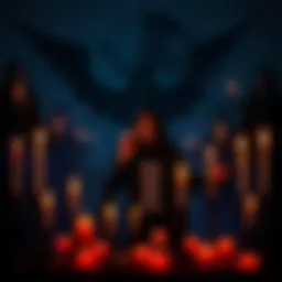 A person performing a dark spell surrounded by candles and shadowy figures, symbolizing fear and paranormal activity.