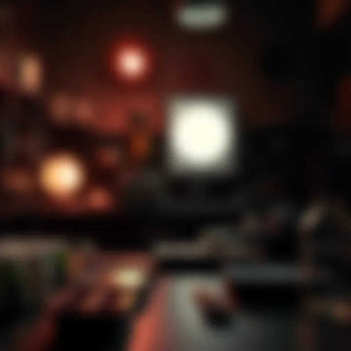 Darkroom Photography Setup A photographer working in a darkroom, developing photographs with trays and chemicals