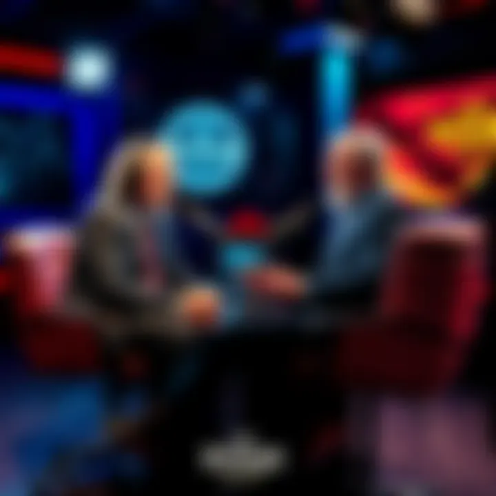 David Icke sitting across from Joe Rogan in a podcast studio, discussing controversial topics.