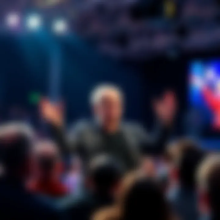 David Icke Speaking at Event David Icke addressing an audience during a controversial talk, engaging with supporters and critics alike.