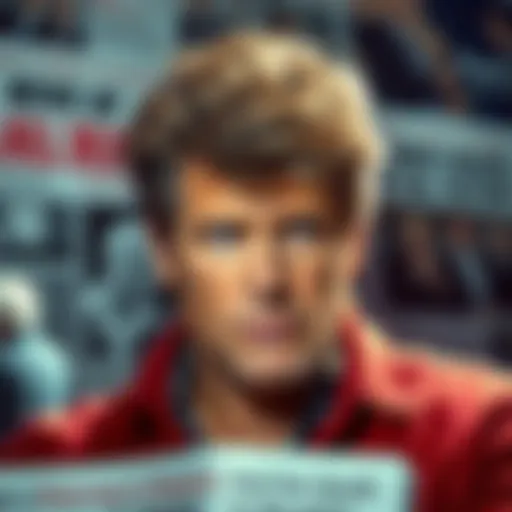 David Hasselhoff looking thoughtful with a serious expression, surrounded by headlines about his rumored death