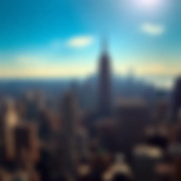 Bright daylight illuminating the New York skyline, symbolizing the timing of the 9/11 attacks.