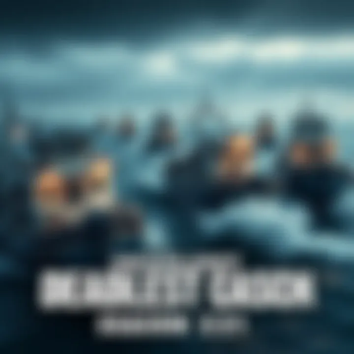 A promotional image showing crab fishing boats in rough seas for Deadliest Catch Season 21