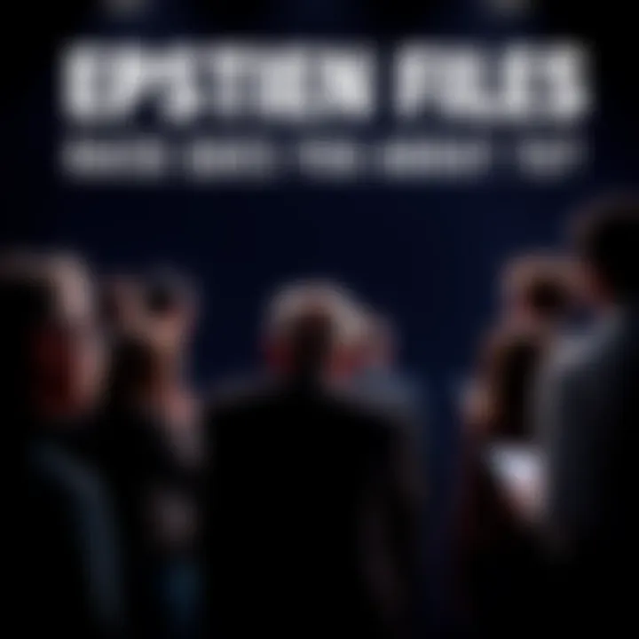 Group of people discussing the implications of the Epstein files in a dark setting