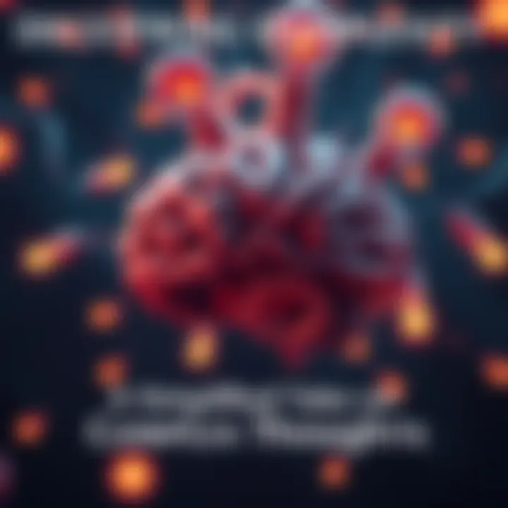 A visual representation illustrating the process of simplifying complex thoughts into clear ideas, featuring a brain with gears turning and light bulbs popping up around it.