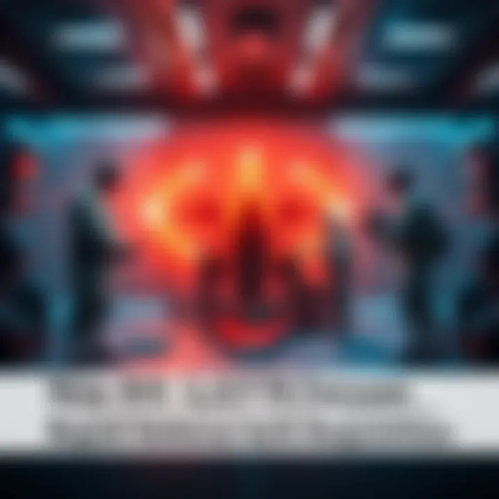 A futuristic representation of directed energy weapons systems with military personnel evaluating high-tech equipment in a secure environment