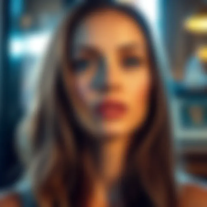 Woman with a defined jawline A woman showing off her sharp jawline and glowing skin, representing the goal of a snatched face