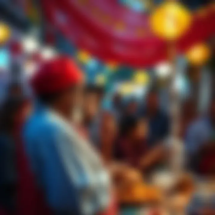 Deipnon Celebration A group of people participating in Deipnon festivities, enjoying traditional foods and decorations.