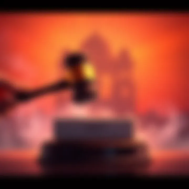 Delhi High Court ruling announcement A gavel striking a sound block symbolizes the Delhi High Court's ruling to remove false claims about Isha Foundation.