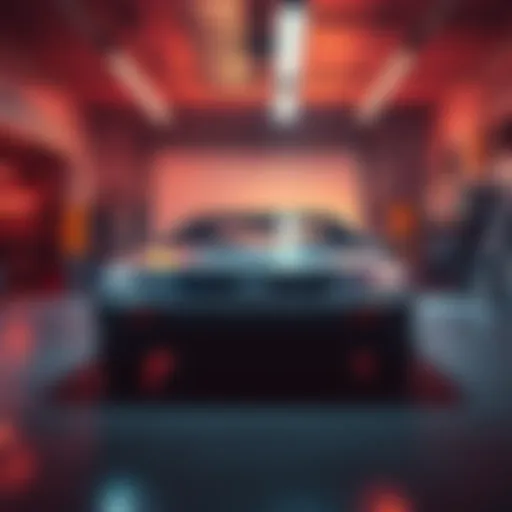 A Delorean car parked inside a garage, ready for adventure.