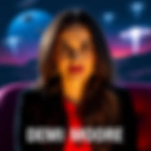 Demi Moore during an interview, talking about her childhood ties to Roswell and alien rumors