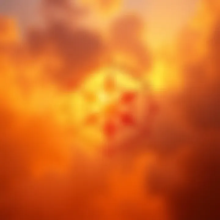 A simple symbol representing the Demiurge surrounded by warm colors to signify compassion and understanding.