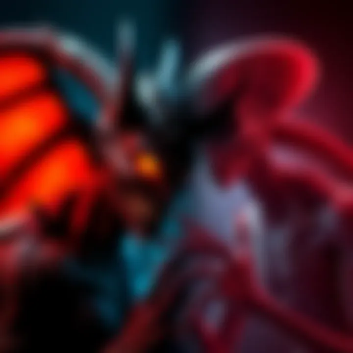 A split image showing a demon figure on one side and an alien figure on the other, representing the debate between demons and extraterrestrial beings.