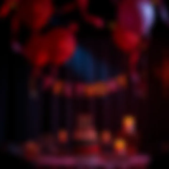 An invitation to a festive birthday party in Tel Aviv featuring balloons and a dark theme