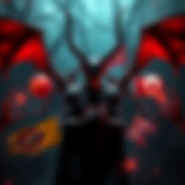 Artistic representation of demons communicating in various languages, with symbols from different cultures surrounding them.