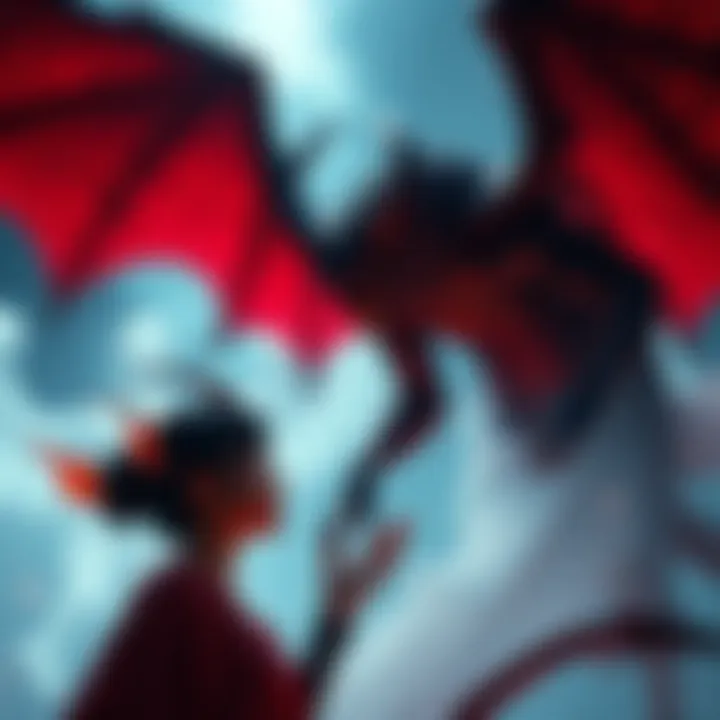 Demons Offering Support A visualization of a demon gently guiding a person through a mental health struggle, contrasting with a distant angel in the background.