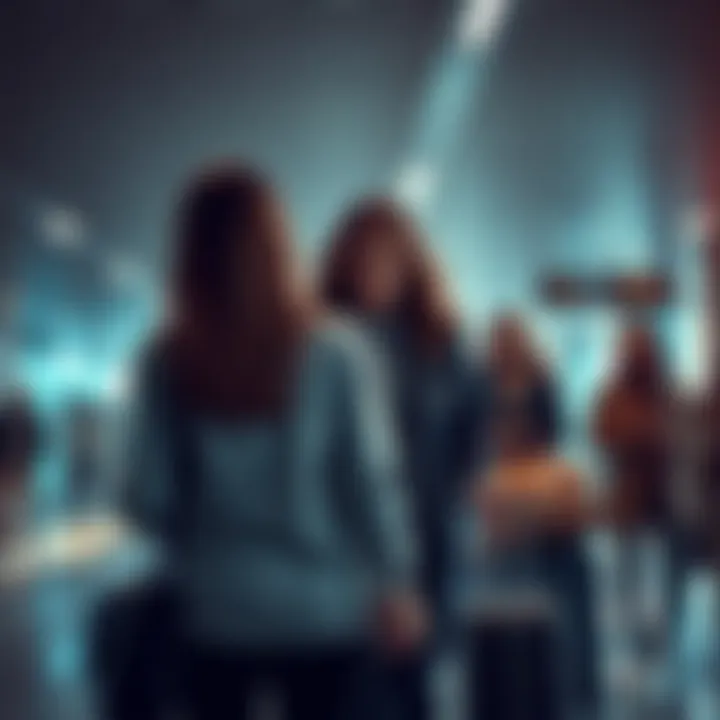 A woman being led away by an unknown person at Denver airport with travelers looking on in concern