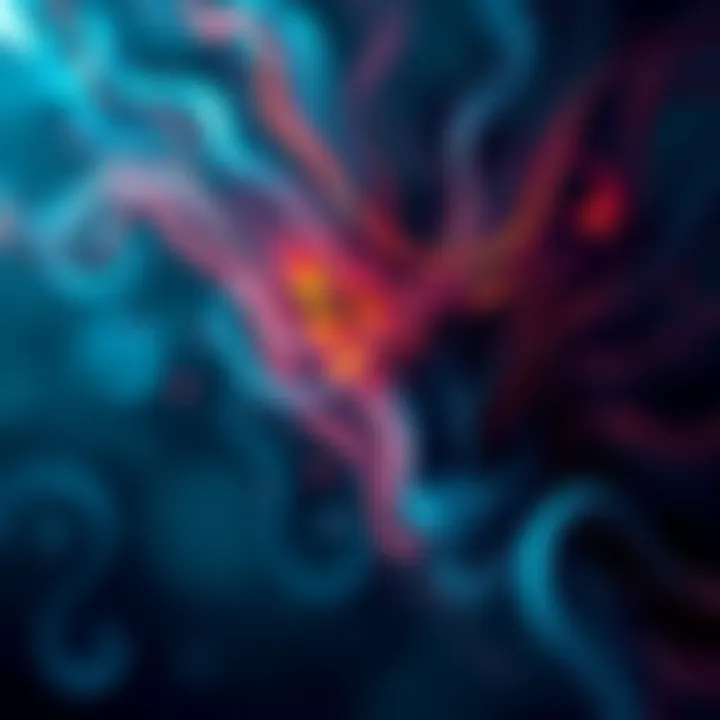 An abstract representation of emotions intertwining, showcasing the complexity of empathic connections.