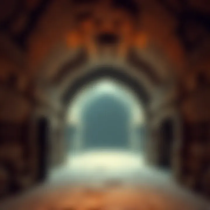 Entrance to Derinkuyu Underground City The entrance of the ancient Derinkuyu underground city, showing massive stone doors and dark passageways, hinting at its mysterious past.