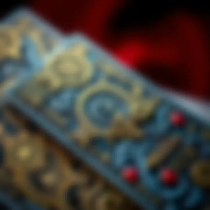 A detailed card showcasing intricate designs and symbols, highlighting various interpretations and meanings, inviting viewers to reflect on its significance.