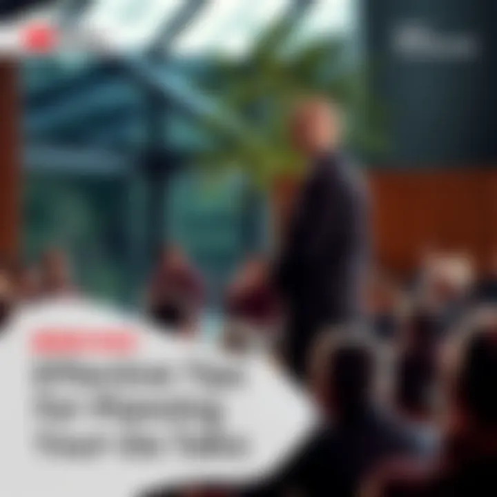 A speaker stands in front of an audience, discussing yoga philosophy during a dharma talk in a serene setting